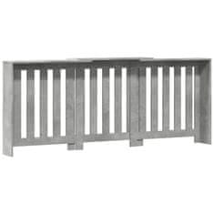 Vidaxl Pokrov za radiator betonsko siv 205x21,5x83,5 cm inženirski les