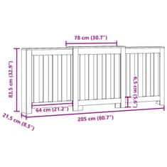 Vidaxl Pokrov za radiator dimljen hrast 205x21,5x83,5cm inženirski les