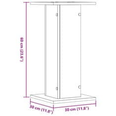 Vidaxl Stojalo za rastline 2 kosa dimljeni hrast 30x30x60 cm inž. les