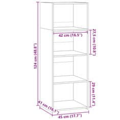 Vidaxl Visoka omara betonsko siva 45x41x124 cm inženirski les