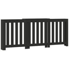 Vidaxl Pokrov za radiator črn 205x21,5x83,5 cm inženirski les