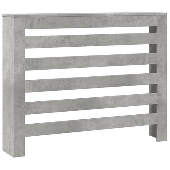 Vidaxl Pokrov za radiator betonsko siv 104x20x82 cm inženirski les