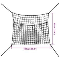 Vidaxl Mreža za seno 2 kosa pravokotna črna 100x90 cm PP