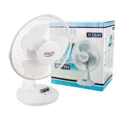 Adler AD 7302 namizni ventilator 23cm, belo