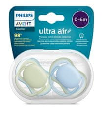 Philips Avent Ultra Air nevtralni dudelec 0-6m deček modri, 2 kosa