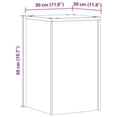 Vidaxl Stojalo za rastline 2 kosa siva sonoma 30x30x50 cm inž. les