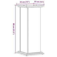 Vidaxl Stojalo za rastline črno 33x33x80 cm inženirski les