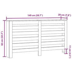 Vidaxl Pokrov za radiator črn 149x20x82 cm inženirski les