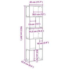 Vidaxl Knjižna omara 5-nadstropna siva 45x23,5x162,5 cm inženirski les