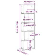 Vidaxl Knjižna omara 5-nadstropna črna 45x23,5x162,5 cm inženirski les