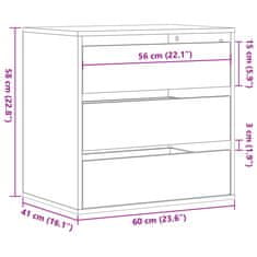 Vidaxl Kotni predalnik betonsko siv 60x41x58 cm inženirski les