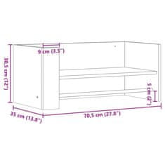 Vidaxl Stenska polica dimljeni hrast 70,5x35x30,5 cm inženirski les