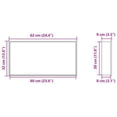 Vidaxl Niša za tuš kabino mat bela 62x32x9 cm nerjaveče jeklo