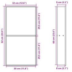 Vidaxl Niša za tuš kabino brušeno zlato 32x62x9 cm nerjaveče jeklo