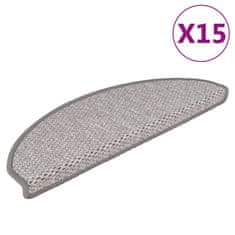 Vidaxl Samolepilne preproge za stopnice sisal 15 kosov 65x21x4 cm