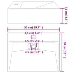 Vidaxl Umivalnik 50x38x11 cm liti mineral/ liti marmor antracit