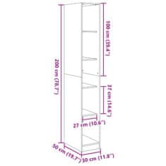 Vidaxl Garderobna omara siva sonoma 30x50x200 cm inženirski les