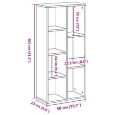 Vidaxl Knjižna omara sonoma hrast 50x25x105 cm inženirski les