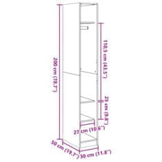 Vidaxl Garderobna omara dimljeni hrast 30x50x200 cm inženirski les