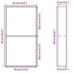 Vidaxl Niša za tuš kabino mat črna 32x62x9 cm nerjaveče jeklo