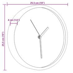 Vidaxl Stenska ura modra Ø25,5 cm polistiren in steklo