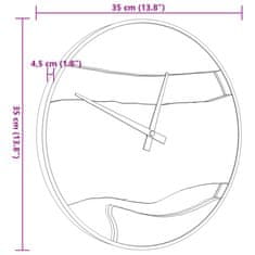 Vidaxl Stenska ura rjava Ø35 cm železo in les oljke