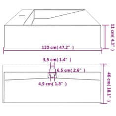 Vidaxl Umivalnik 120x46x11 cm liti mineral/ liti marmor mat črna