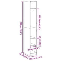 Vidaxl Garderobna omara sonoma hrast 30x50x200 cm inženirski les