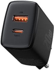 BASEUS Baseus Compact Quick Charger CCXJ-B01 20W 1x USB-A 1x USB-C PD 3.0 QC 3.0 BLACK