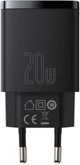 BASEUS Baseus Compact Quick Charger CCXJ-B01 20W 1x USB-A 1x USB-C PD 3.0 QC 3.0 BLACK