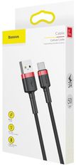 BASEUS KABEL USB-A / USB-C Baseus Cafule CATKLF-A91 50cm 3A QC 3.0 Črni / rdeči kabel