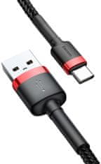 BASEUS KABEL USB-A / USB-C Baseus Cafule CATKLF-A91 50cm 3A QC 3.0 Črni / rdeči kabel