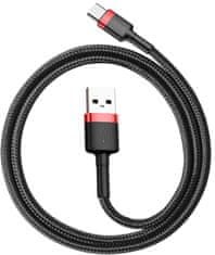 BASEUS KABEL USB-A / USB-C Baseus Cafule CATKLF-A91 50cm 3A QC 3.0 Črni / rdeči kabel