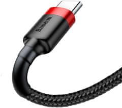 BASEUS KABEL USB-A / USB-C Baseus Cafule CATKLF-A91 50cm 3A QC 3.0 Črni / rdeči kabel