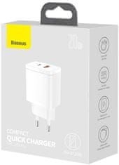 BASEUS Baseus Compact Quick Charger CCXJ-B02 20W 1x USB-A 1x USB-C PD 3.0 QC 3.0 BELA