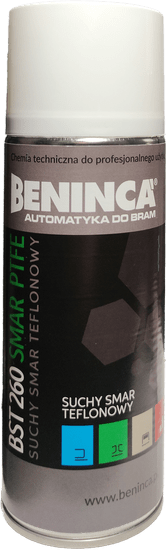 Beninca KEMIJA: Beninca Teflonsko suho mazivo BST260 500ml za vrata/avtomatiko/prevodnike