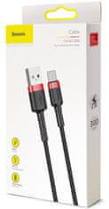 BASEUS KABEL USB-A / USB-C Baseus Cafule CATKLF-U91 300cm 2A QC 3.0 Črni/rdeči kabel