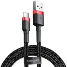 BASEUS KABEL USB-A / USB-C Baseus Cafule CATKLF-U91 300cm 2A QC 3.0 Črni/rdeči kabel