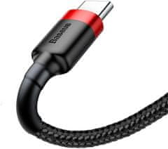 BASEUS KABEL USB-A / USB-C Baseus Cafule CATKLF-U91 300cm 2A QC 3.0 Črni/rdeči kabel