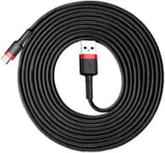 BASEUS KABEL USB-A / USB-C Baseus Cafule CATKLF-U91 300cm 2A QC 3.0 Črni/rdeči kabel