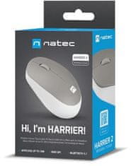 Natec Natec Harrier 2 1600dpi Bluetooth brezžična miška bela in siva