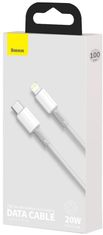 BASEUS Kabel USB-C / Lightning za iPhone Baseus Cafule CATLGD-02 1m 20W PD Hitro polnjenje BELI V OBLAKU