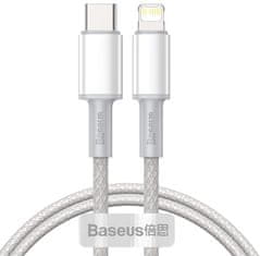 BASEUS Kabel USB-C / Lightning za iPhone Baseus Cafule CATLGD-02 1m 20W PD Hitro polnjenje BELI V OBLAKU