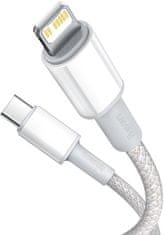 BASEUS Kabel USB-C / Lightning za iPhone Baseus Cafule CATLGD-A02 2m 20W PD Hitro polnjenje BELI V OBLAKU