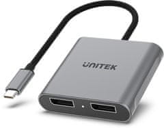 Unitek Unitek V1404A Adapter USB-C na 2x DP 1.4 8K 60Hz