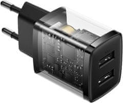 BASEUS Baseusov kompaktni polnilec CCXJ010201 10,5W 2x USB-A ČERNO