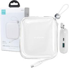 Joyroom Joyroom Jelly Series JR-L002 10000mAh 22,5W PD QC powerbank s kablom 1x USB-A 1x USB-C bela