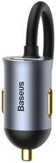 BASEUS Baseus Share Together 120W 3A 3x USB-A 1x USB-C PD 20W QC 3.0 avtomobilski polnilec na kablu