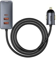 BASEUS Baseus Share Together 120W 3A 3x USB-A 1x USB-C PD 20W QC 3.0 avtomobilski polnilec na kablu