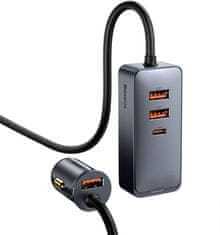 BASEUS Baseus Share Together 120W 3A 3x USB-A 1x USB-C PD 20W QC 3.0 avtomobilski polnilec na kablu